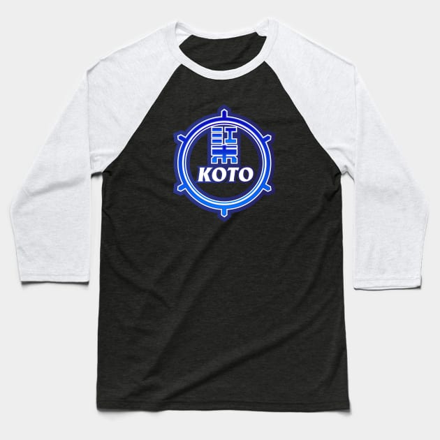 Koto Ward of Tokyo Japanese Symbol Baseball T-Shirt by PsychicCat